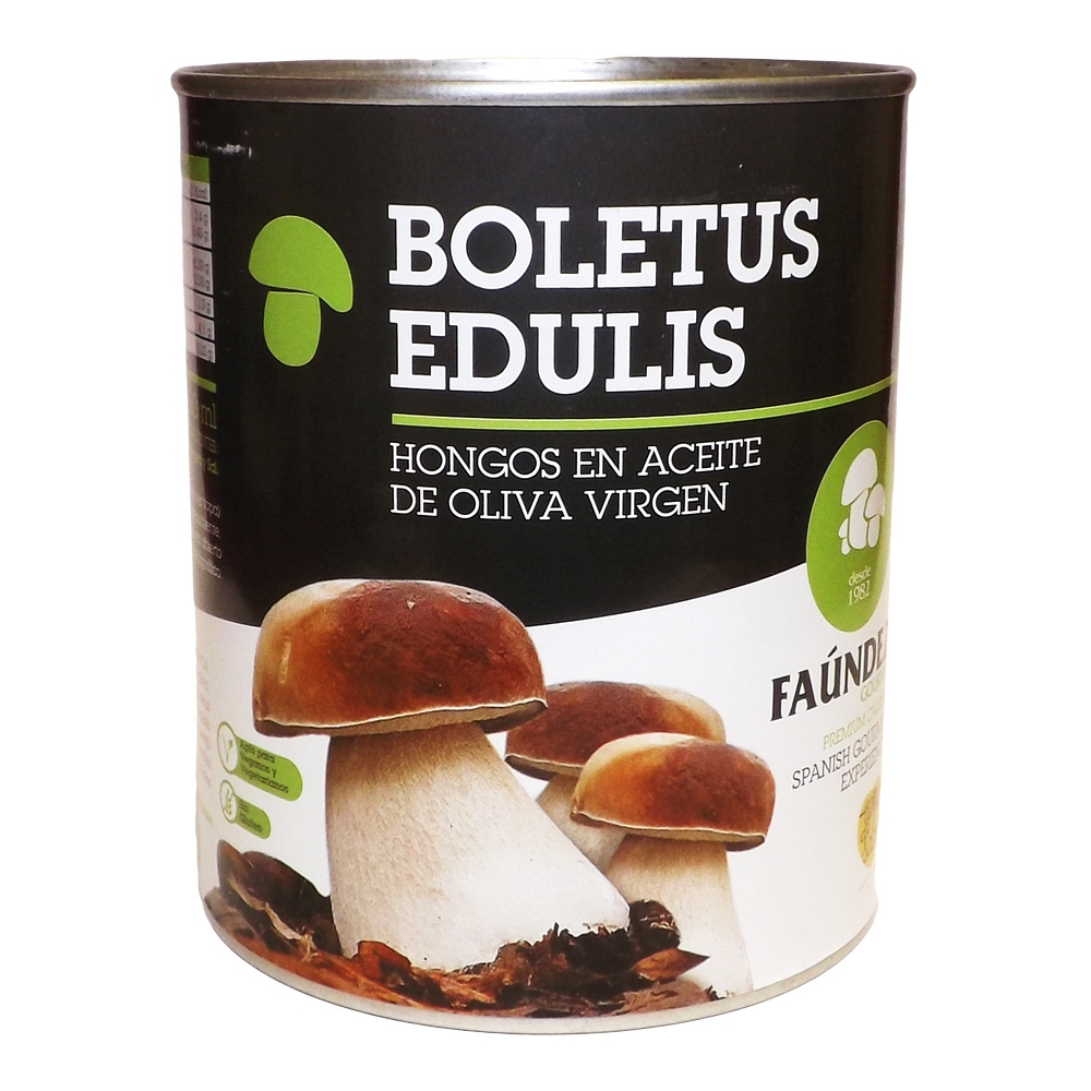 Boletus Edulis en Aceite de Oliva Premium Lata 480g (Hongos Troceados)